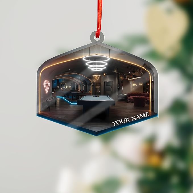 Personalized Billiards Ornament 2025, Billiards Christmas Ornaments N13