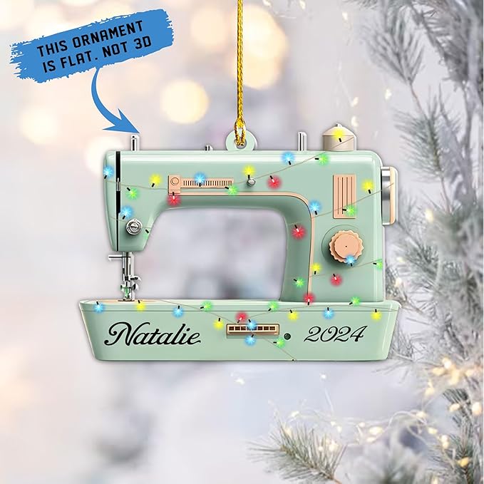 Custom Sewing Machine Ornament - Christmas Ornament Gift for Sewing Lovers LL23