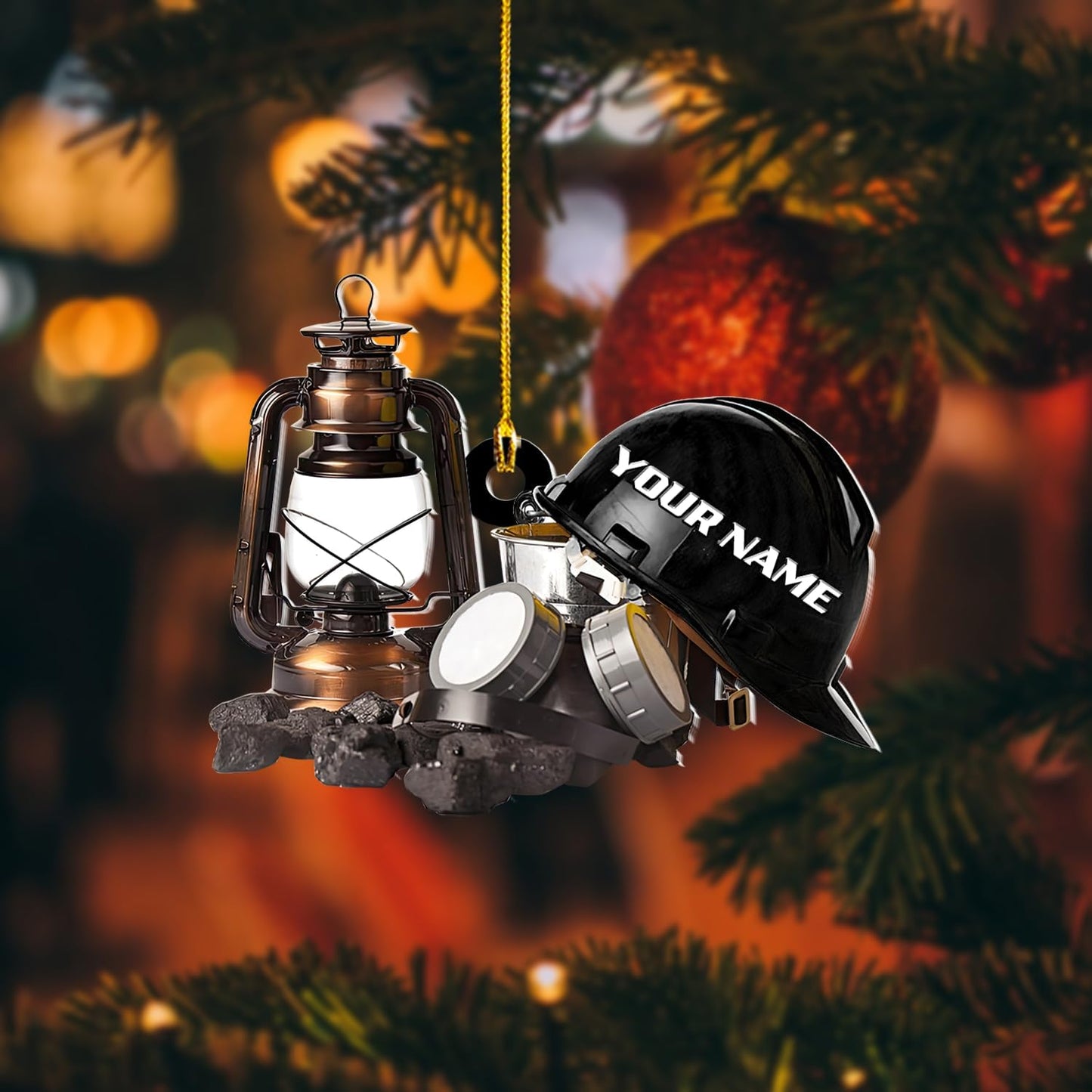 Custom Coal Miner Christmas Ornament – Personalized Name Decor Cmn2