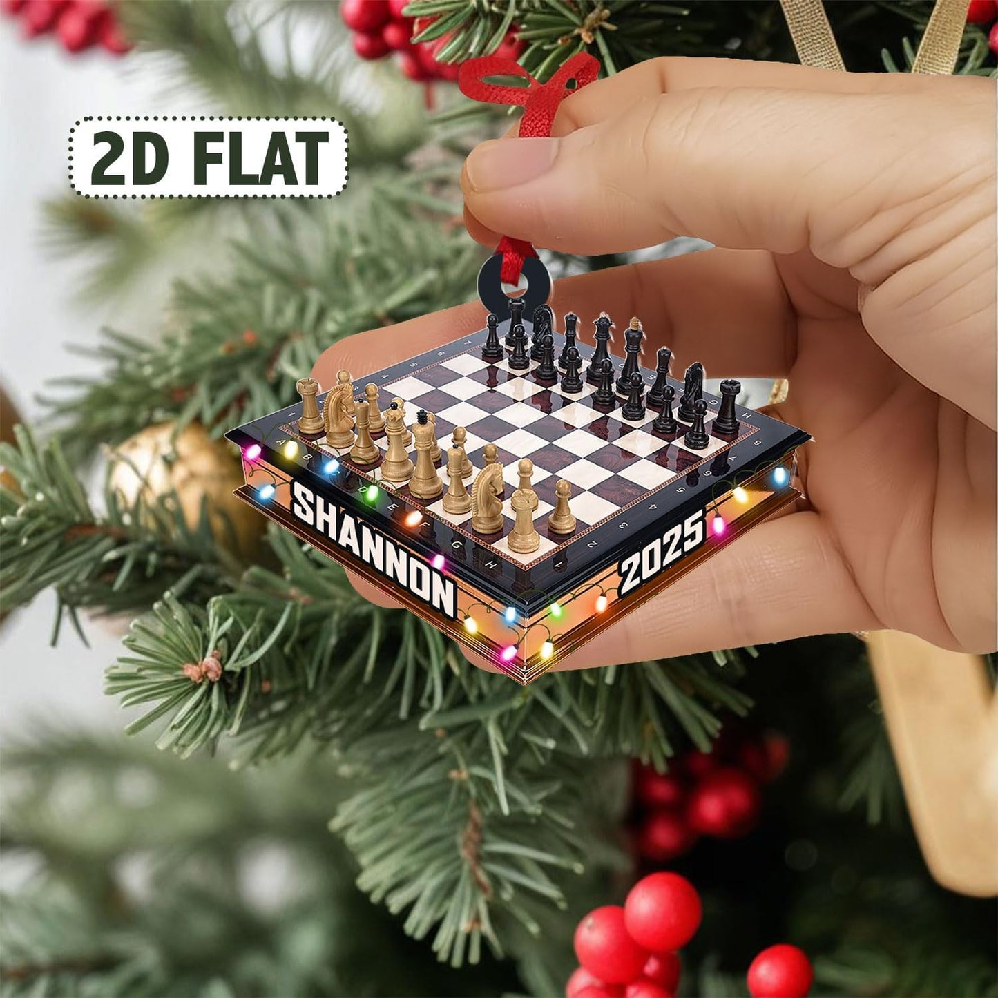 Personalized Name Chess Ornament Gift for Men Women Chess Team Player N17