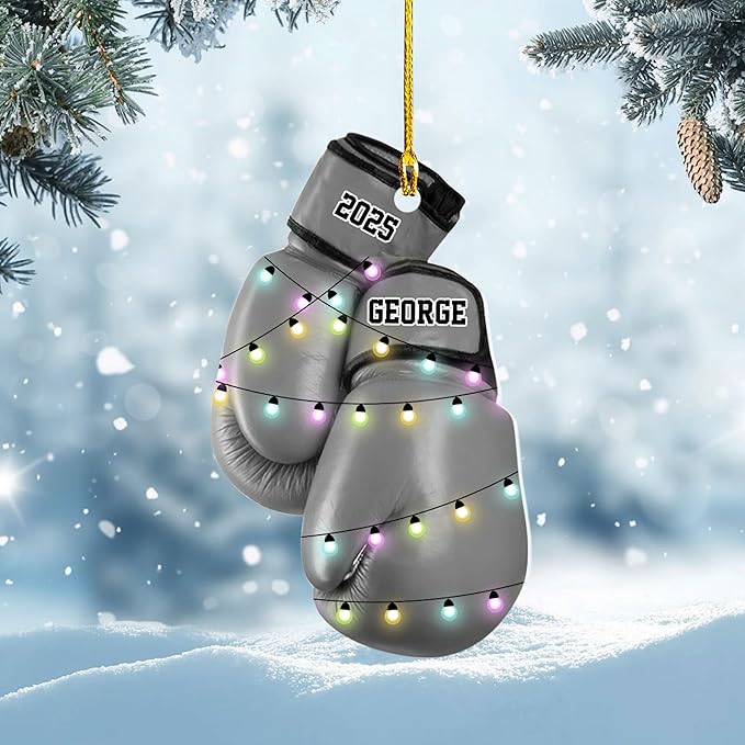 Personalized Boxing Gloves Christmas Ornament - Custom Name Boxing Ornament Gift LL37