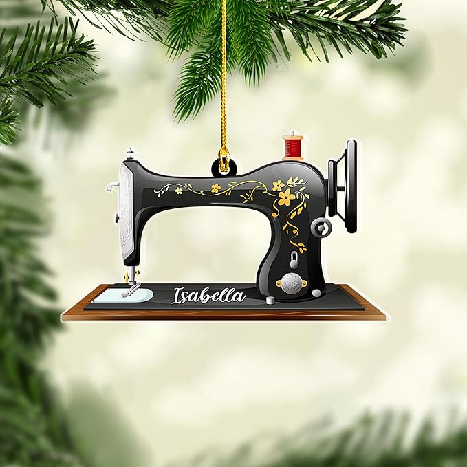 Custom Sewing Machine Ornament - Christmas Ornament Gift for Sewing Lovers LL31