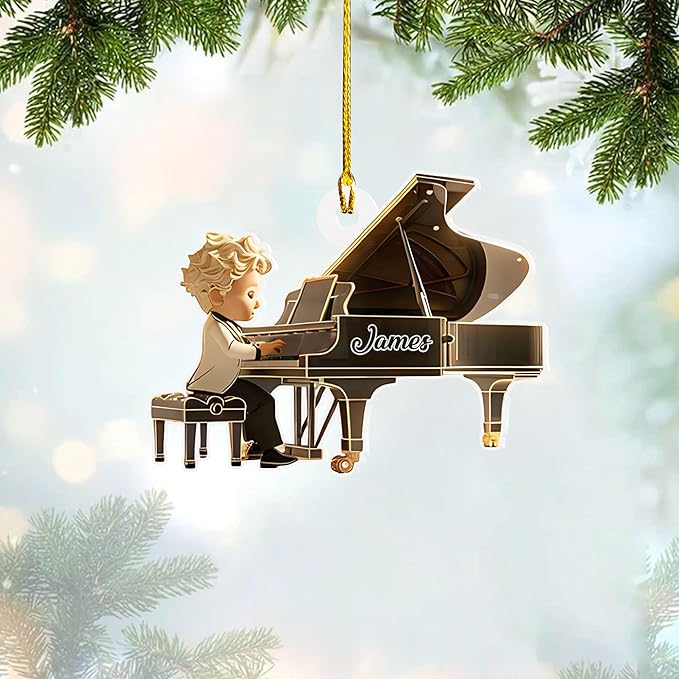 Customized Piano Ornament - Music Instrument Christmas Gift for Piano Lovers LL38