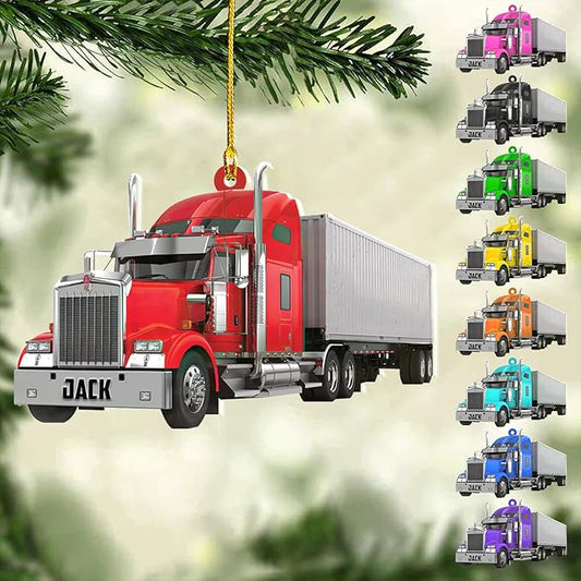 Personalized Semi Truck Christmas Decor - Truck Driver Ornament Gift L14