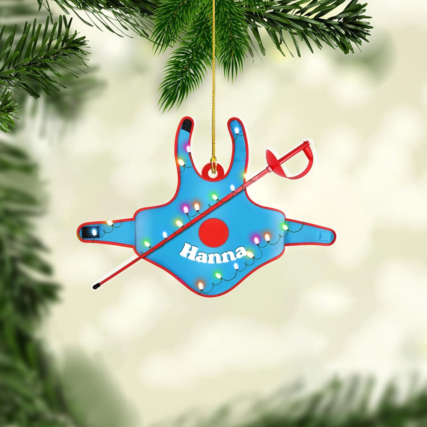 Personalized Fencing Christmas Ornament Christmas Tree Decor C04