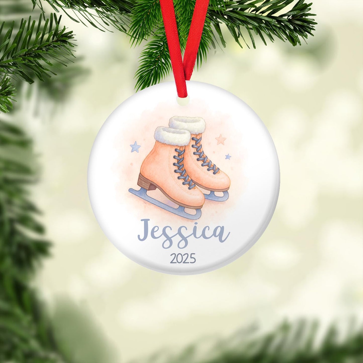 Personalized Ice Skating Christmas Ornament N03