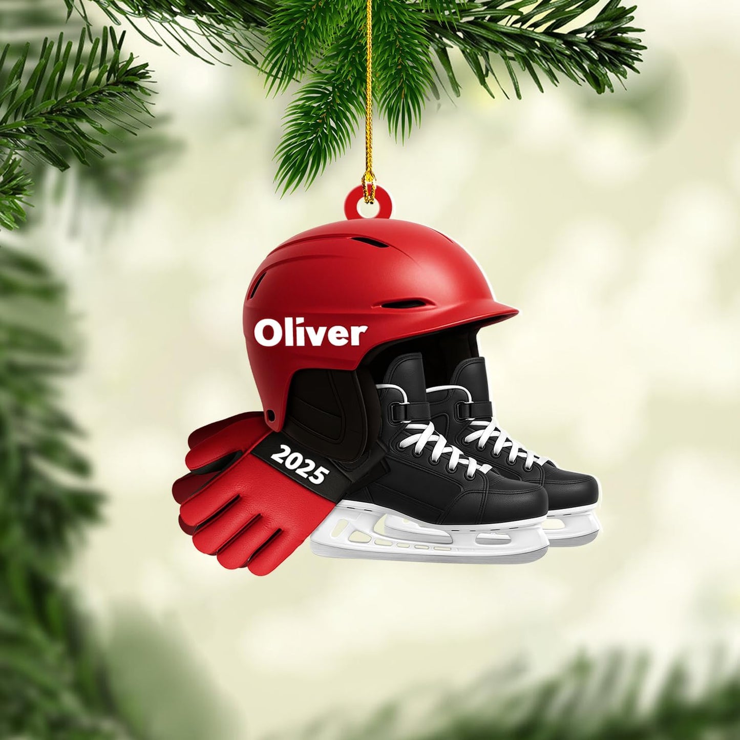 Personalized Ice Skating Christmas Ornament N09