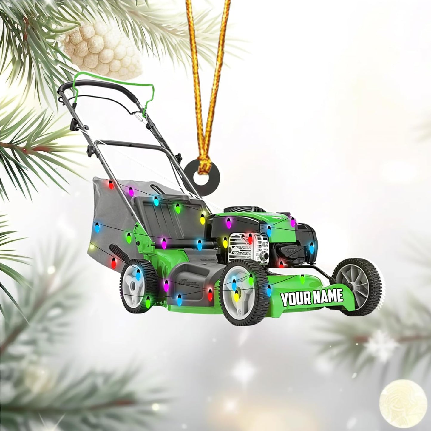 Personalized Lawn Mower Christmas Ornament | Custom Lawn Care Holiday Tree Decoration for Gardeners & Landscapers TG111