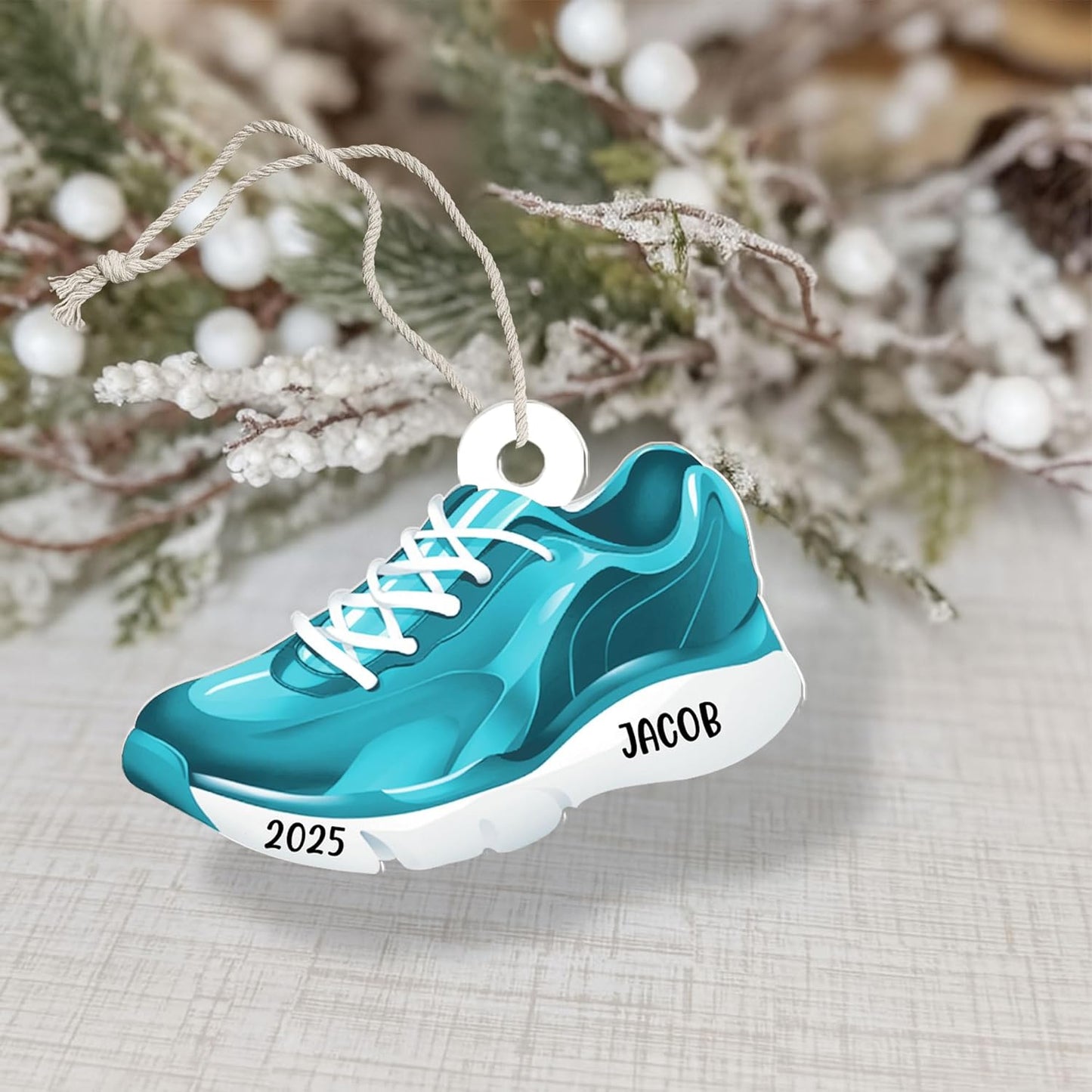 Custom Name Running Shoes Ornament – Personalized Marathon Acrylic Gift, Athlete Christmas Decoration TM21