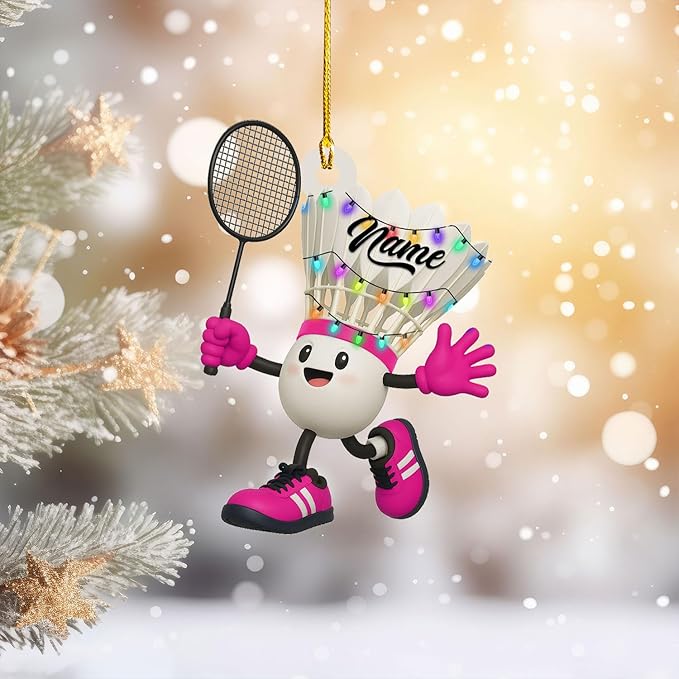 Pesonalized Christmas Gift for Badminton Players, Sports Lovers Badminton Ornament LL47