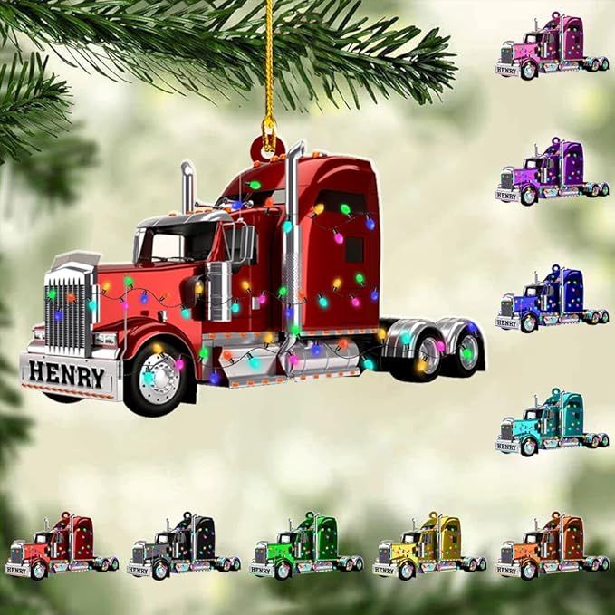 Personalized Semi Truck Christmas Decor - Truck Driver Ornament Gift L11
