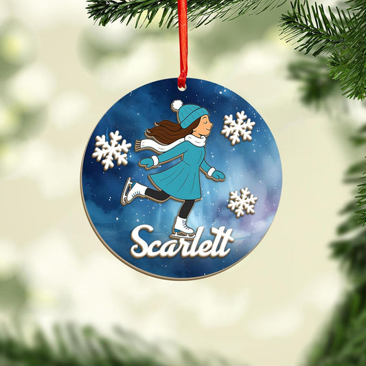 Personalized Ice Skating Christmas Ornament N07