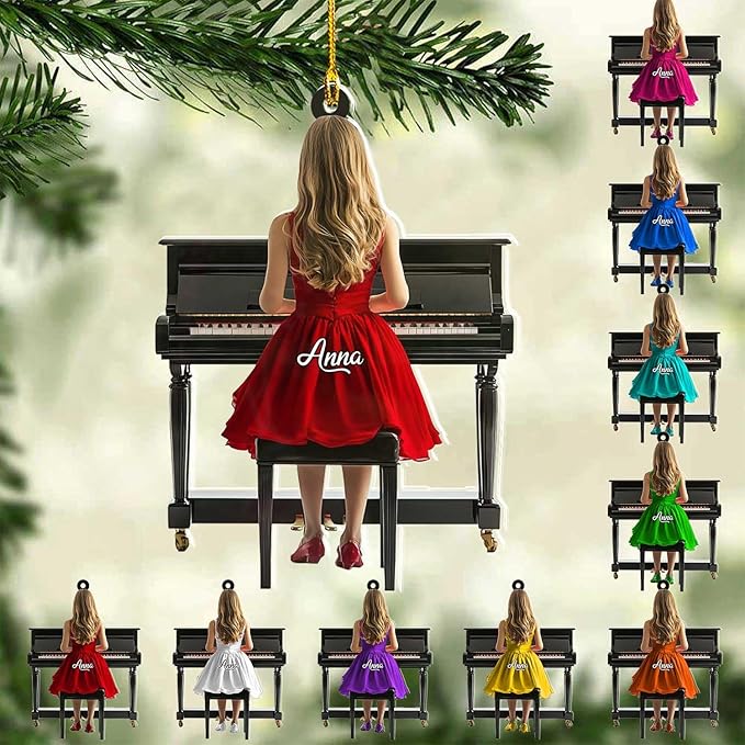 Personalized Music Instrument Christmas Gift - Piano Ornament for Piano Lovers LL21