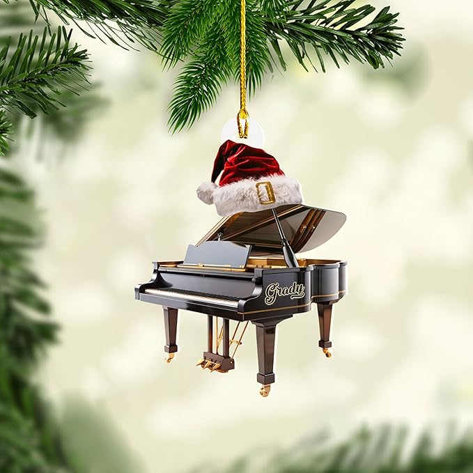 Customized Piano Ornament - Music Instrument Christmas Gift for Piano Lovers LL36