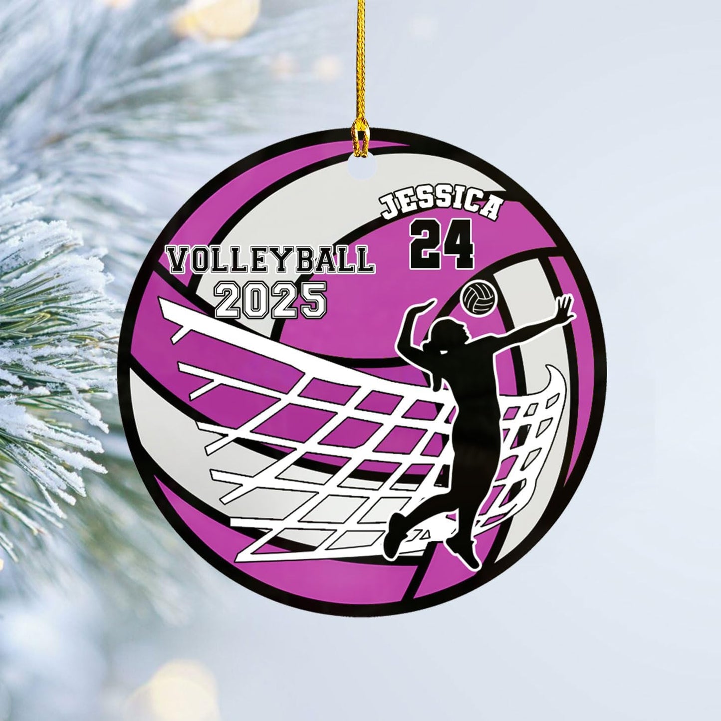 Personalized Volleyball Christmas Ornament – Custom Name Acrylic Ornament, Team Sports Holiday Decor, Volleyball Player Gift, Custom Xmas Keepsake TV6