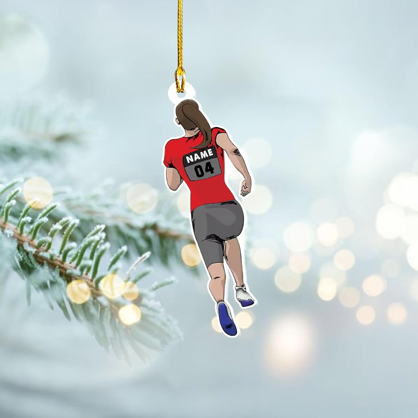 Personalized Marathon Ornament – Custom Name Acrylic Running Christmas Decoration, Runner Gift TM26