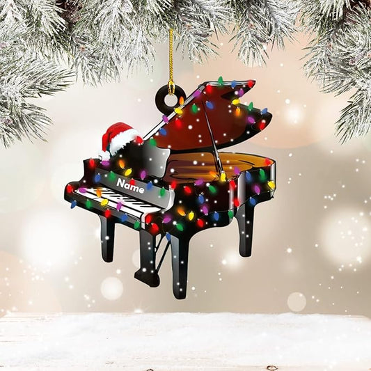 Custom Music Instrument Christmas Gift - Piano Ornament for Piano Lovers