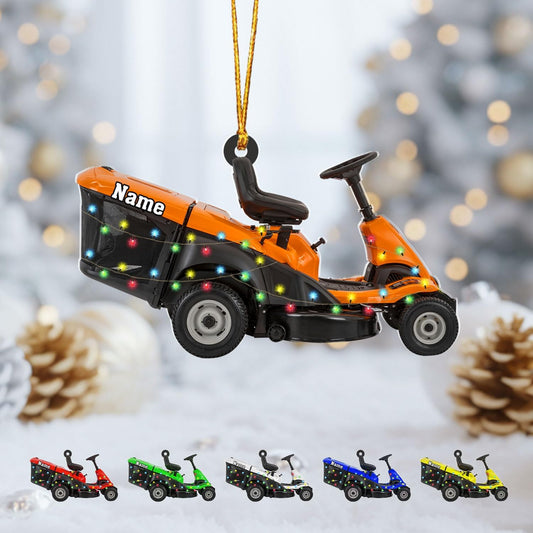 Personalized Lawn Mower Christmas Ornament | Custom Lawn Care Holiday Tree Decoration for Gardeners & Landscapers TG100