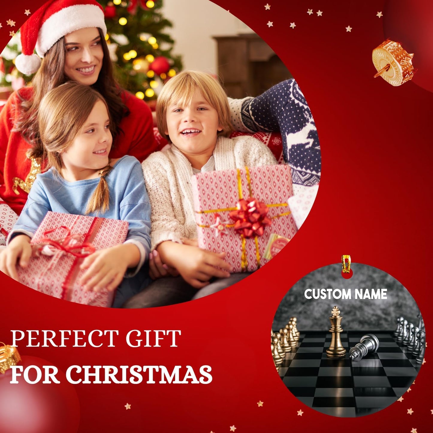 Personalized Name Chess Ornament Gift for Men Women Chess Team Player N09