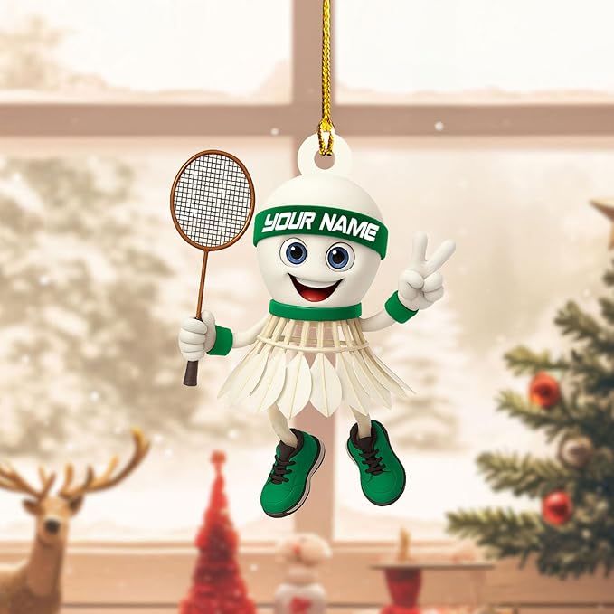 Pesonalized Christmas Gift for Badminton Players, Sports Lovers Badminton Ornament LL40