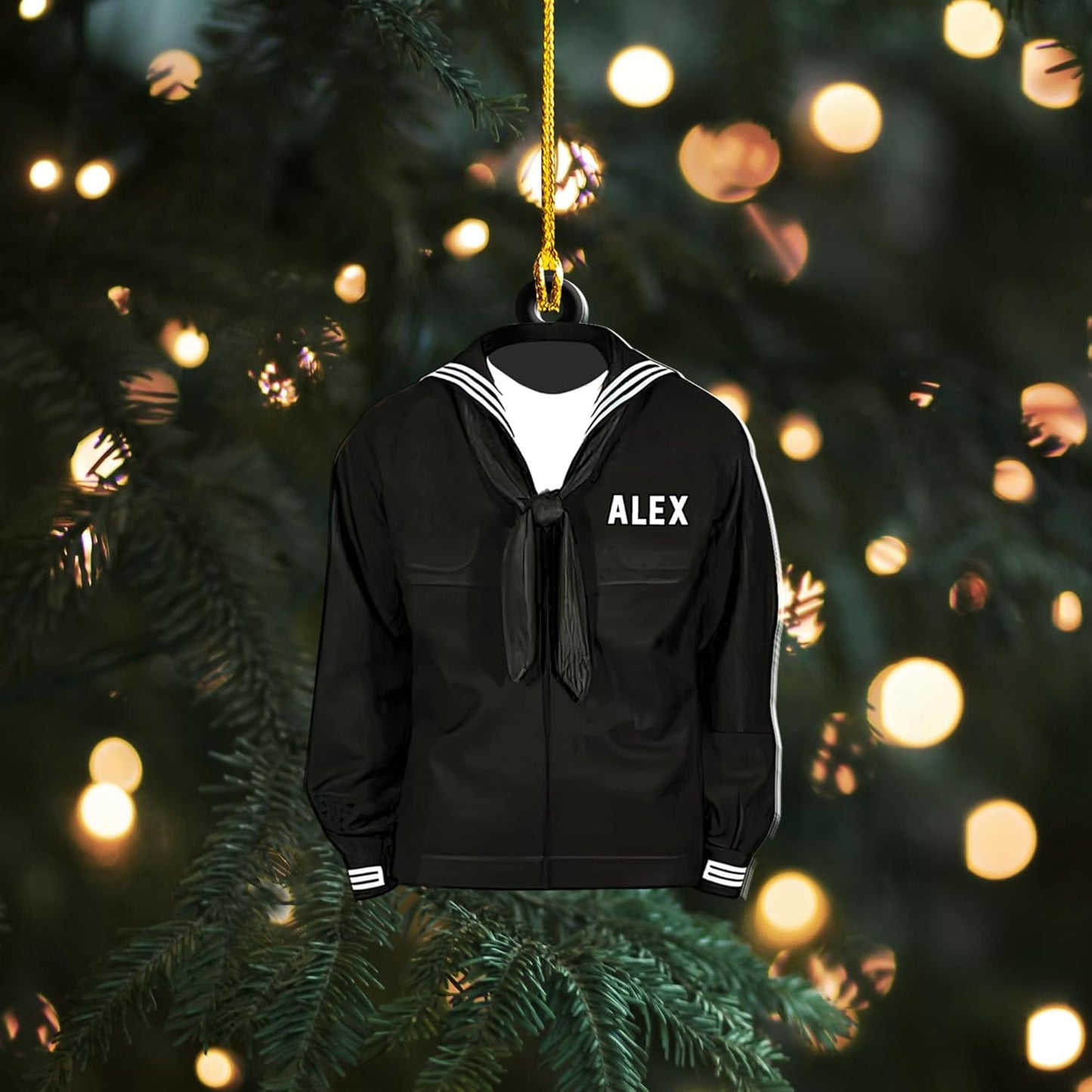 Personalized Sailor Ornament – Custom Captain Sailor Acrylic Ornament, Unique Sailing Glass Keepsake, Navy Captain Holiday Gift for Sailors TS6