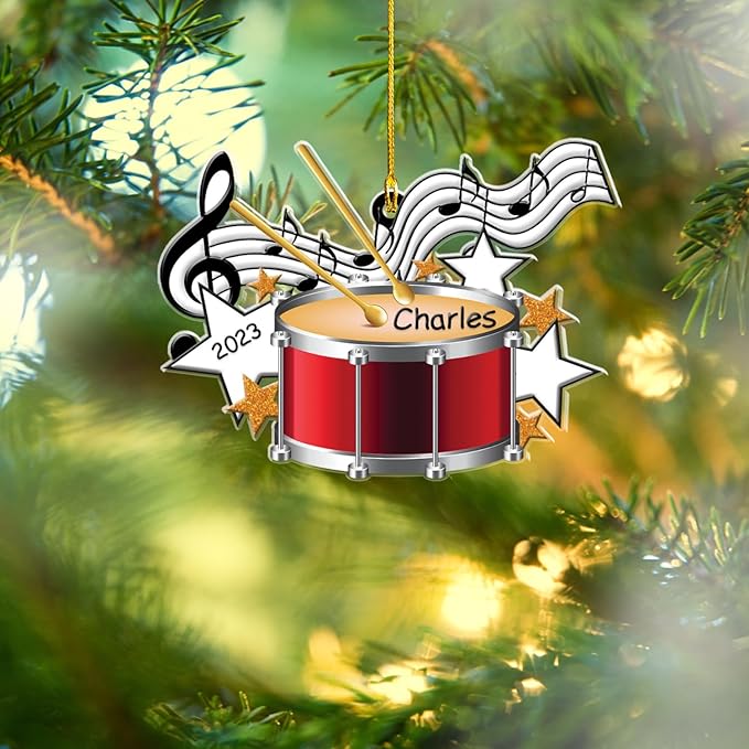 Custom Drum Set Ornament - Acrylic Christmas Gift for Drummers & Music Lovers LL14