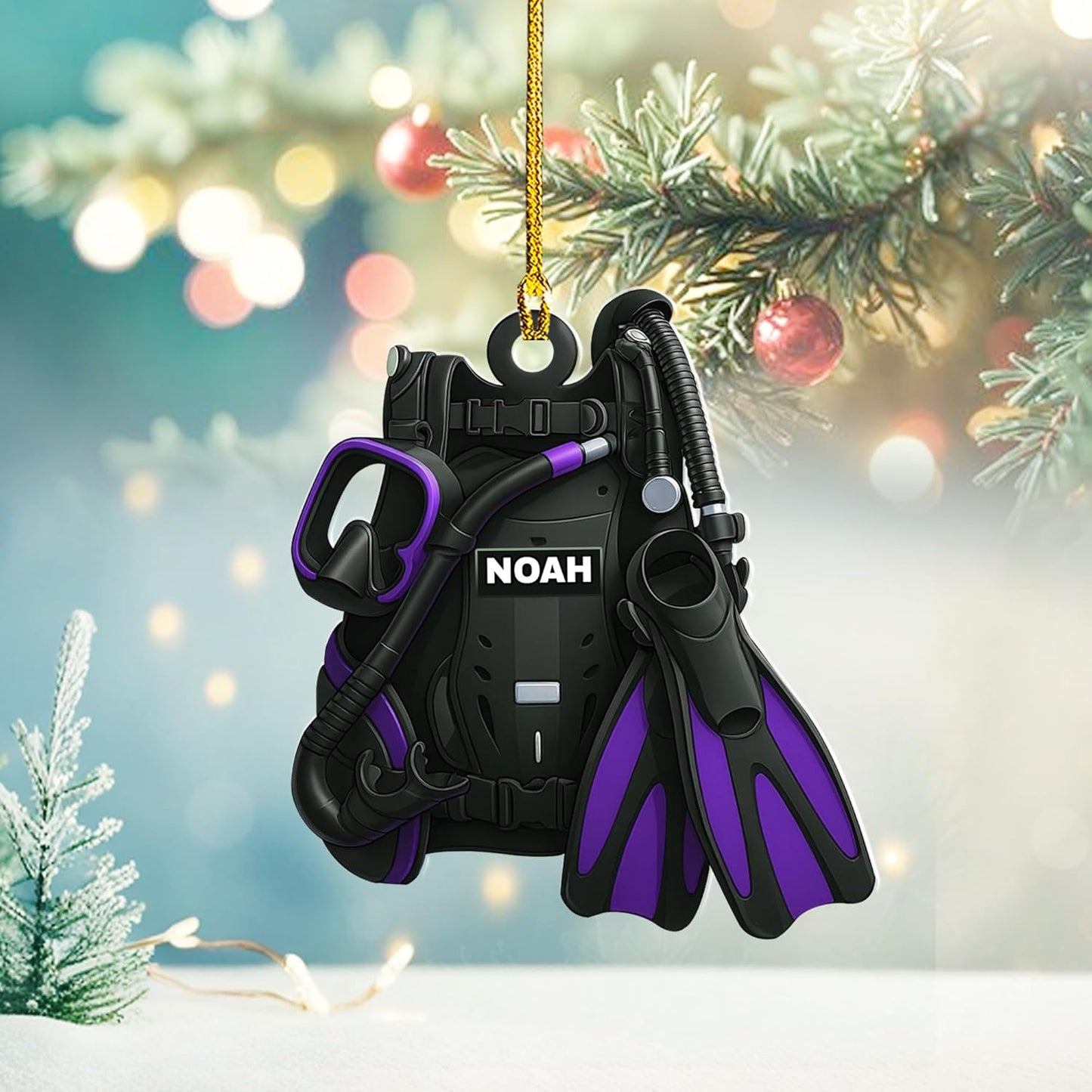 Custom Scuba Diver Ornament – Personalized Acrylic Christmas Tree Decoration, Gift for Divers and Swimmers TSD24