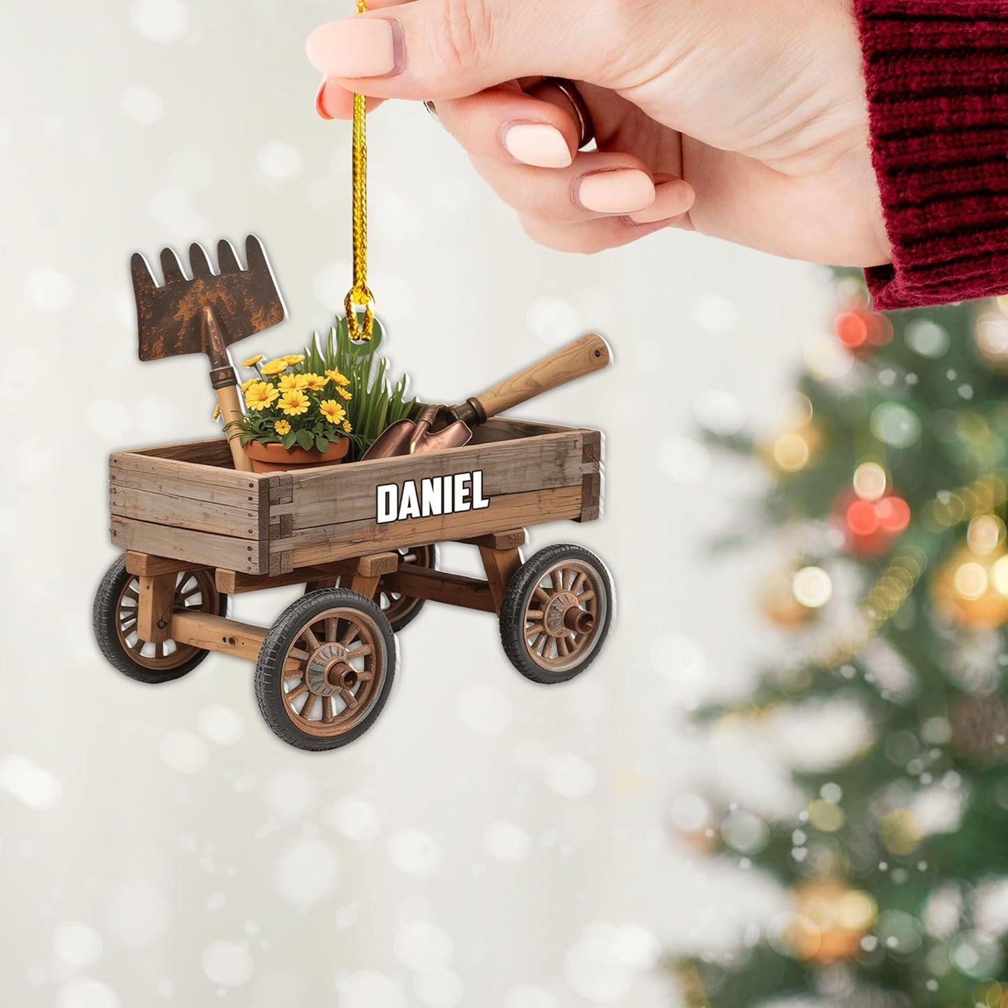 Custom Name Garden Equipment Ornament | Gardener Christmas Tree Decor Gift for Plant & Nature Lovers TG73