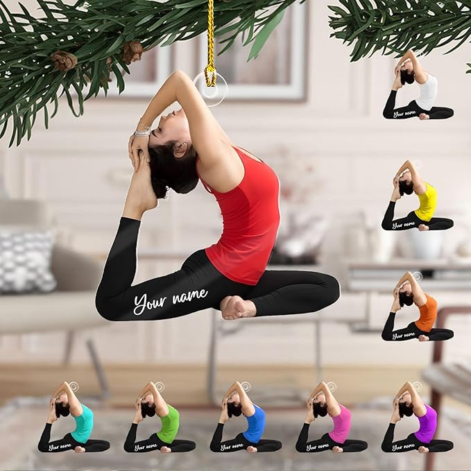 Personalized Yoga Lovers Ornament - Custom Yoga Christmas Decoration Gift LL2
