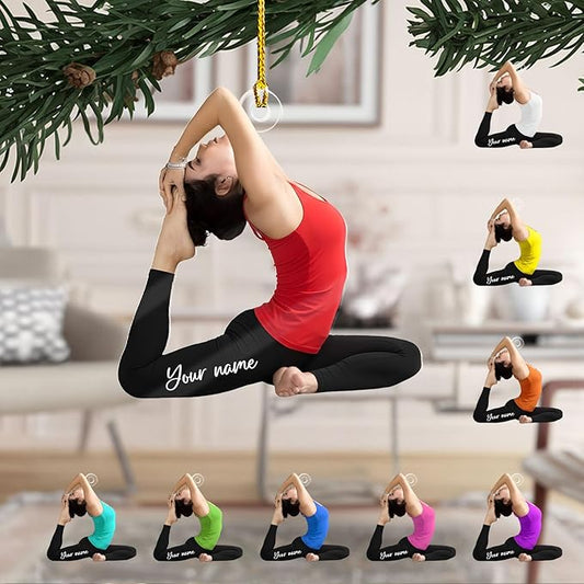 Personalized Yoga Lovers Ornament - Custom Yoga Christmas Decoration Gift LL2