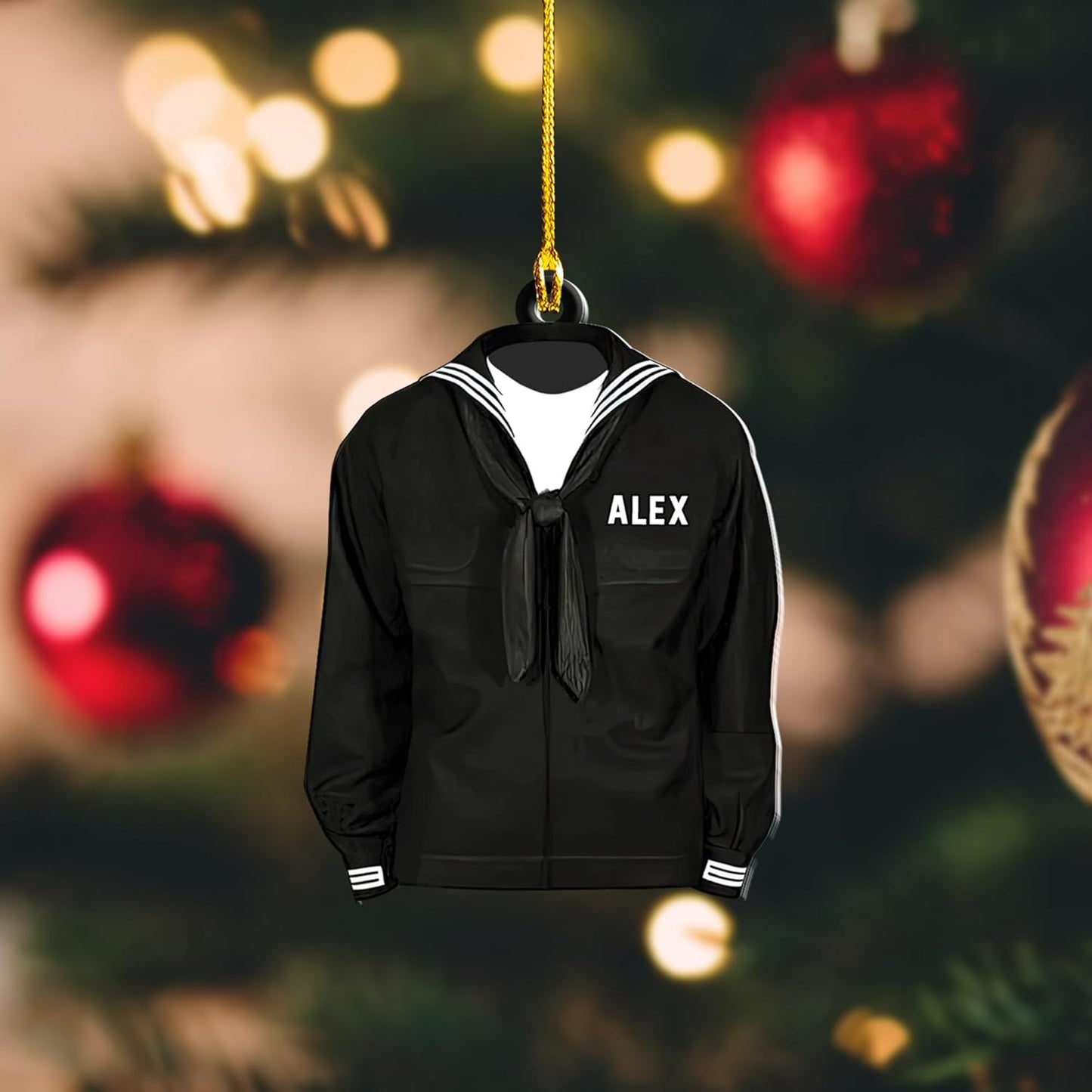 Personalized Sailor Ornament – Custom Captain Sailor Acrylic Ornament, Unique Sailing Glass Keepsake, Navy Captain Holiday Gift for Sailors TS6