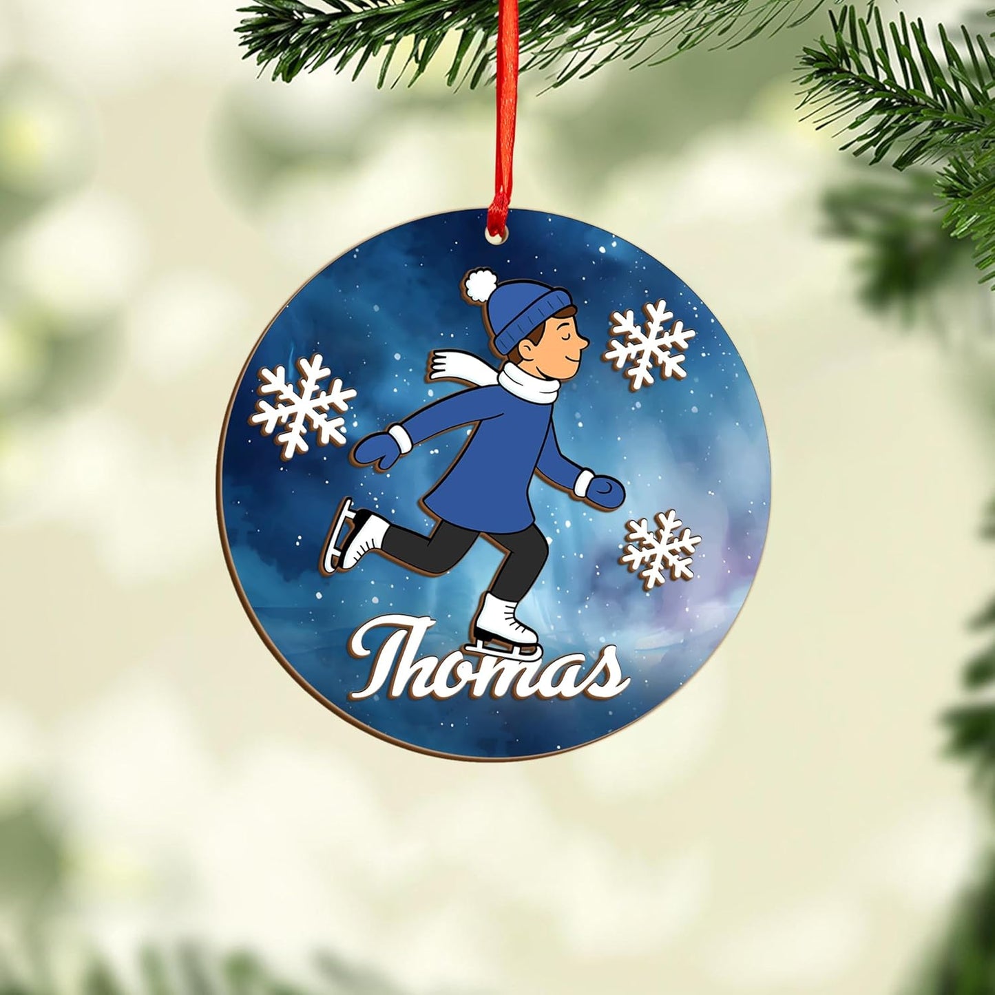 Personalized Ice Skating Christmas Ornament N06