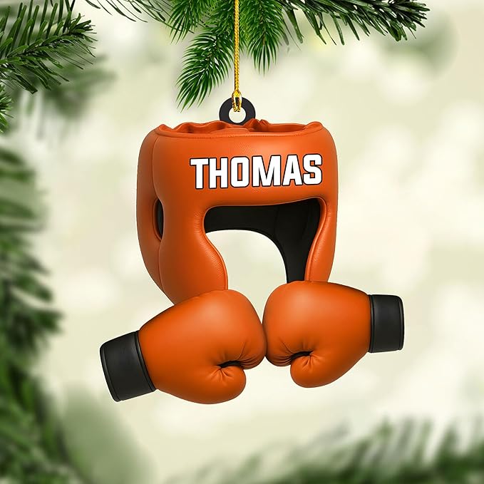 Personalized Boxing Gloves Christmas Ornament - Custom Name Boxing Ornament Gift LL25