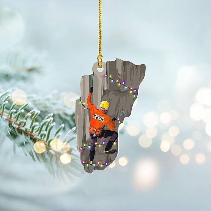 Personalized Rock Climber Christmas Gift for Mountaineers - Climbing Ornament LL34