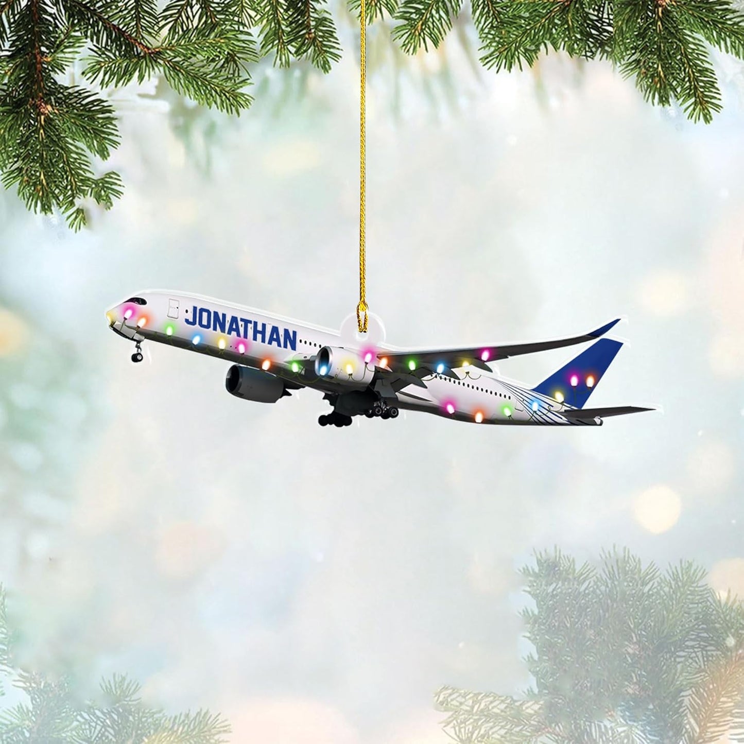 Personalized Airplane Pilot Christmas Ornament