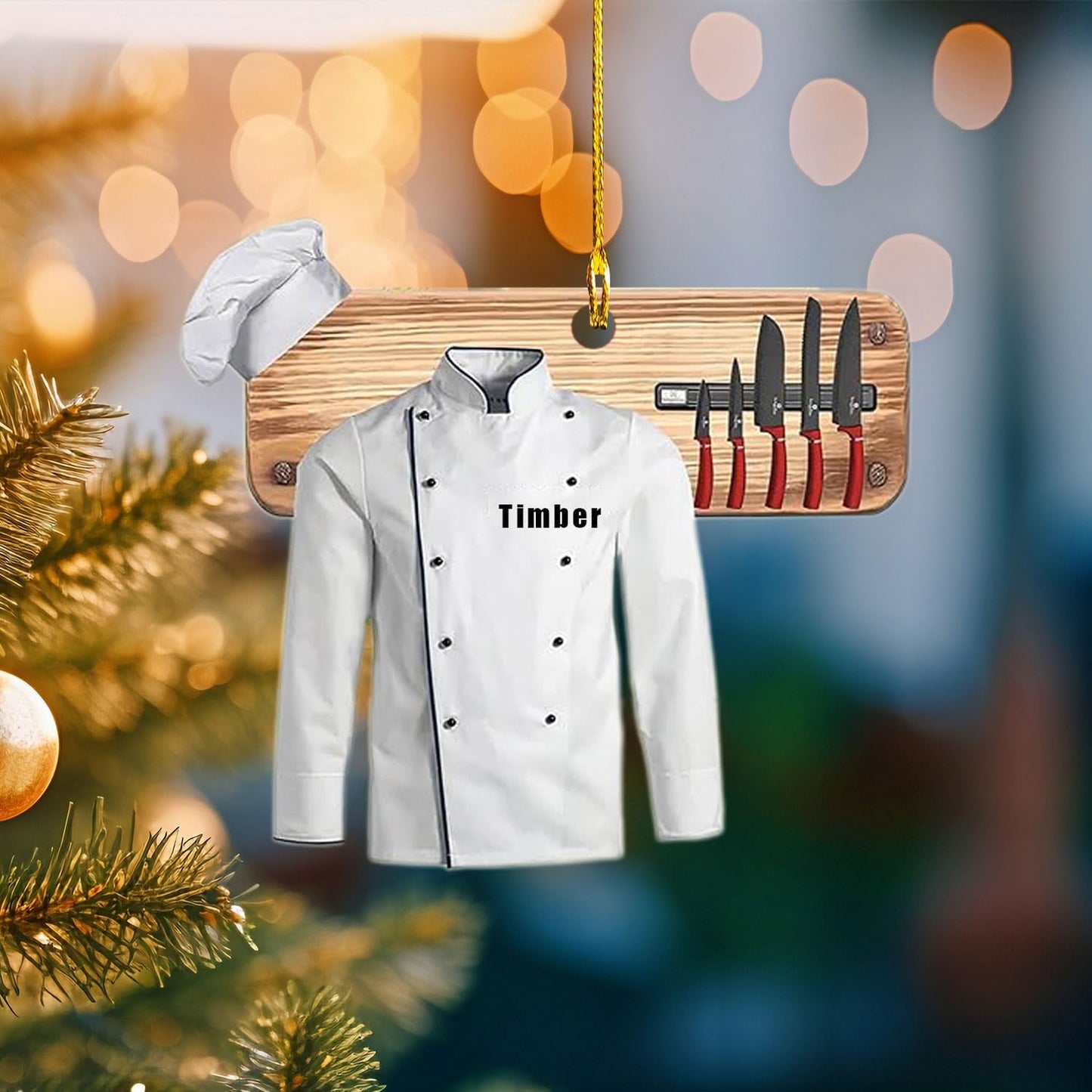 Personalized 2025 Custom Chef Hat Ornament, Cooking & Baking Christmas Ornaments for Tree & Gifts N03