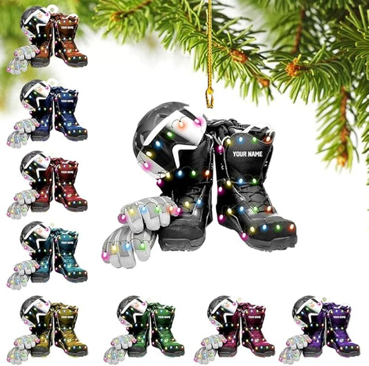 Personalized Snow Skiing Ornament, Custom Colored Skiing Mask Shape Ornament N32