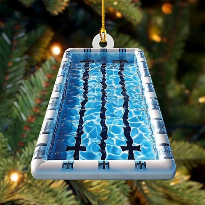 Personalized Swimming Christmas Ornament - Swimmer Christmas Gift for Boys, Girls & Pool Lovers LL28