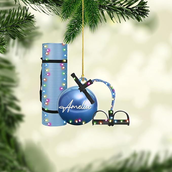 Personalized Pilates Christmas Ornament - Custom Pilates Gift for Women LL2