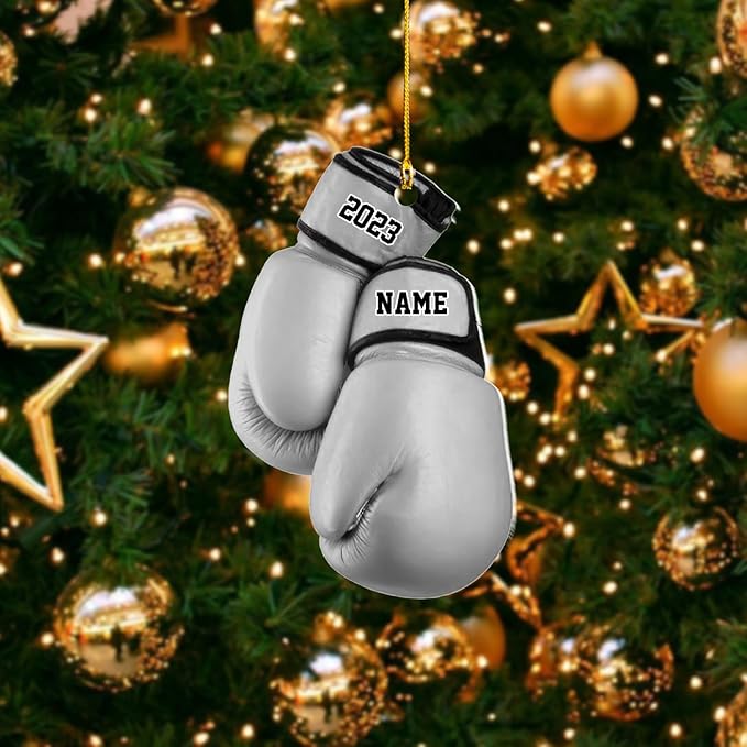 Personalized Boxing Gloves Christmas Ornament - Custom Name Boxing Ornament Gift LL38