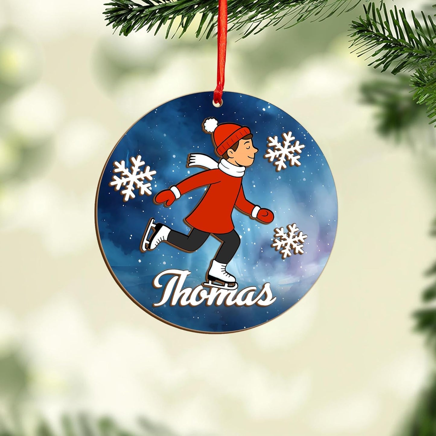 Personalized Ice Skating Christmas Ornament N06