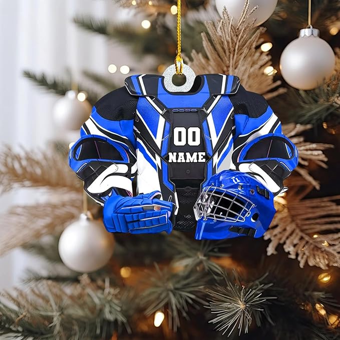 Personalized ice Hockey Ornament N24