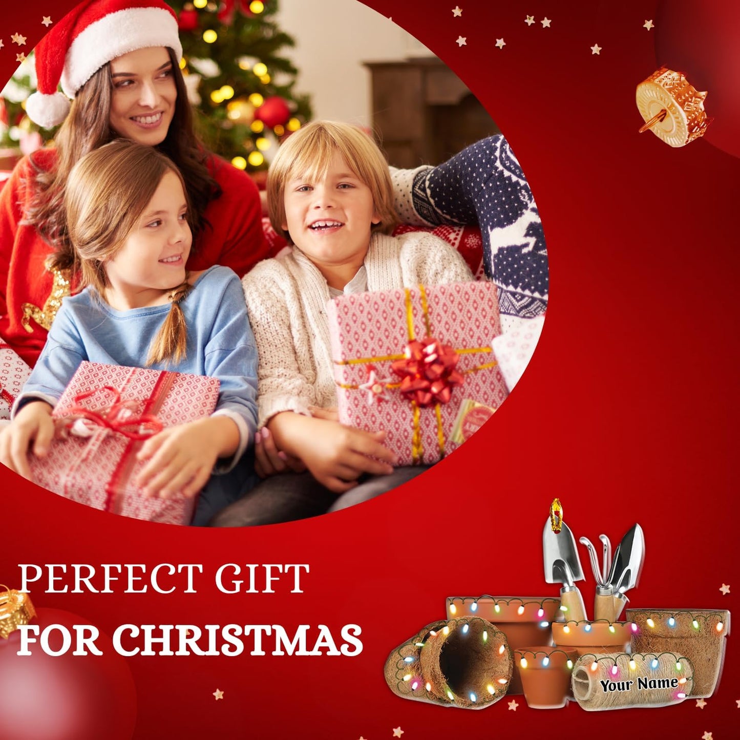 Custom Name Garden Equipment Ornament | Gardener Christmas Tree Decor Gift for Plant & Nature Lovers TG81