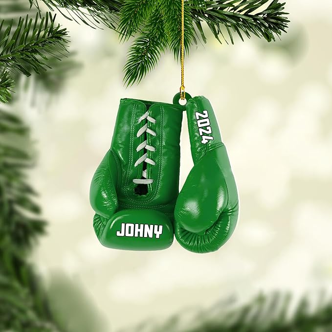 Custom Boxing Gloves Christmas Ornament - Personalized Boxing Ornament Gift LL17