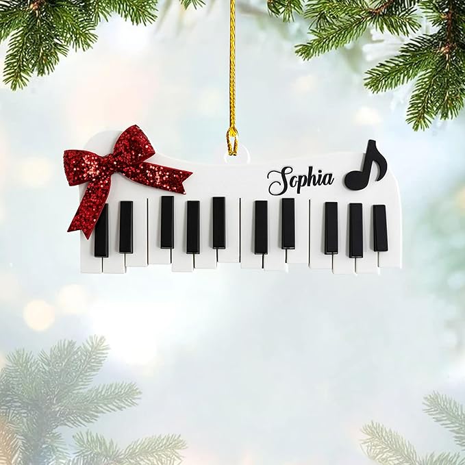 Custom Music Instrument Christmas Gift - Piano Ornament for Piano Lovers LL5