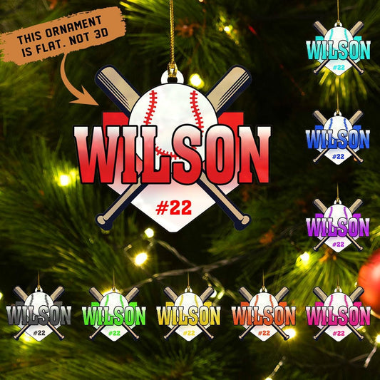 Personalized Softball Ornament – Custom Sports Christmas Tree C25