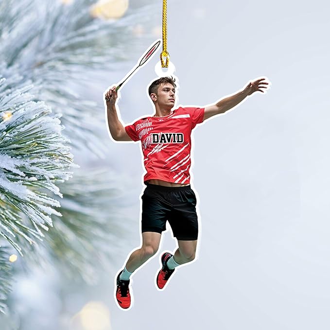 Pesonalized Christmas Gift for Badminton Players, Sports Lovers Badminton Ornament LL53