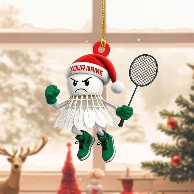 Pesonalized Christmas Gift for Badminton Players, Sports Lovers Badminton Ornament LL42