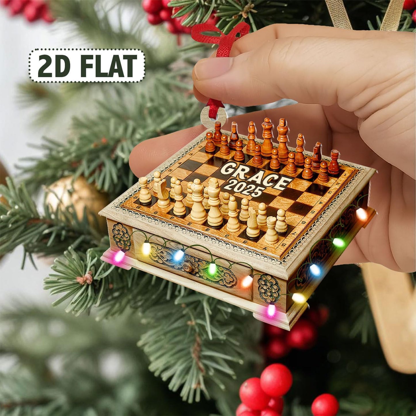 Personalized Name Chess Ornament Gift for Men Women Chess Team Player N15