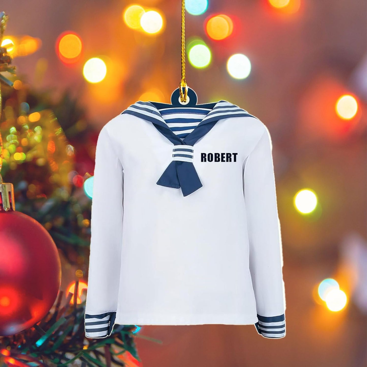Custom Name Sailor Ornament – Personalized Captain Acrylic Sailing Ornament, Nautical Christmas Tree Decoration for Navy Lovers TS31
